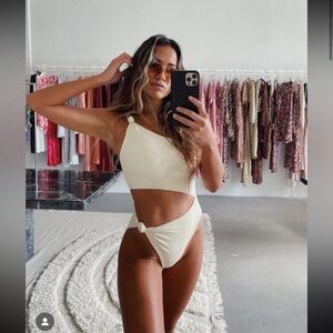 Skatie Nicole Asymmetrical One Piece in Ivory